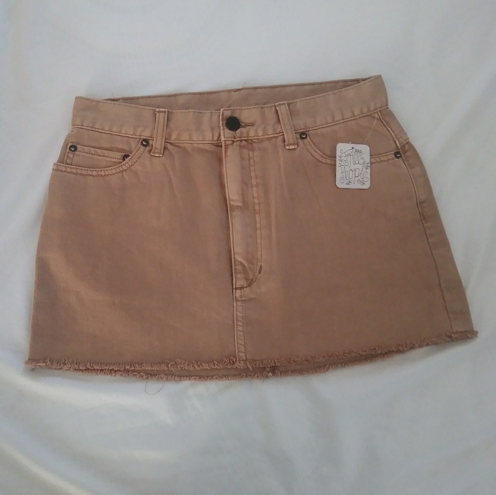 Free People Beat of the Musix Khaki Mini Skirt